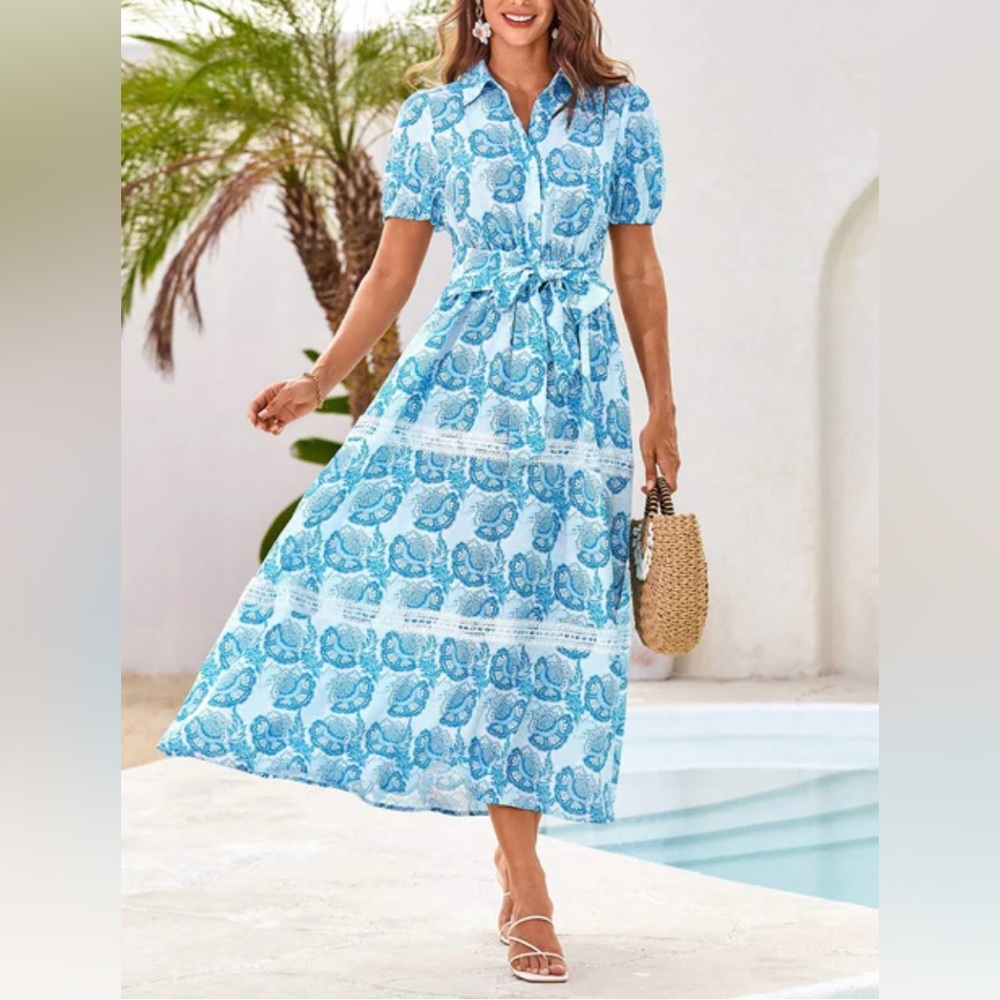 Blue Floral Maxi Dress